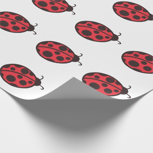 Red Ladybugs Kindergeburtstag Wrapping Paper Geschenkpapier (Ecke)