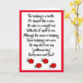 Red Ladybugs & Niedlich Gedicht Karte (Gelbe Blume)