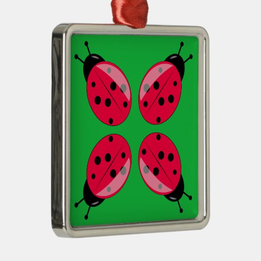 Red Ladybugs Ornament Aus Metall (Rechts)