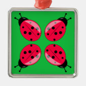 Red Ladybugs Ornament Aus Metall (Vorne)