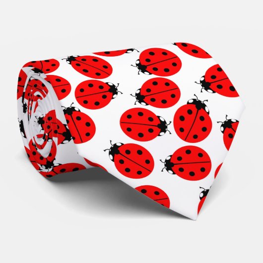 Red Ladybugs Pattern Krawatte (Gerollt)