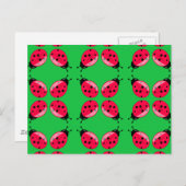 Red Ladybugs Postkarte (Vorne/Hinten)