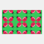 Red Ladybugs Rechteckiger Aufkleber (Vorderseite)