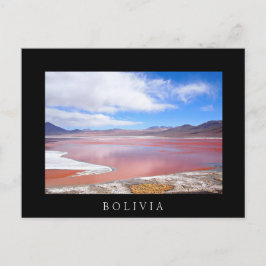 Red Lagoon in Bolivien schwarzer Text Postkarte