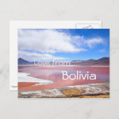Red Lagoon, Laguna Colorada, Bolivien Text Postkar Postkarte (Vorne/Hinten)