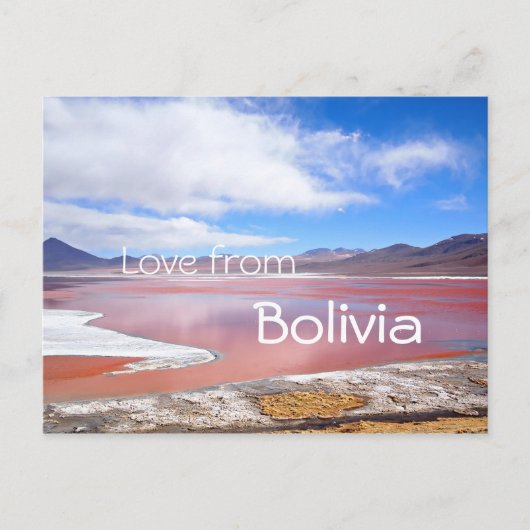 Red Lagoon, Laguna Colorada, Bolivien Text Postkar Postkarte (Vorderseite)