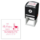 Red Lama & Succulent Familienname Rücksendeadresse Permastempel (Beispiel)