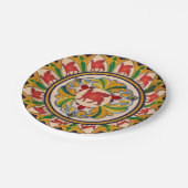 Red Lamassu Paper Plate Pappteller (Schrägansicht)