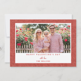 Red Landscape Happy Valentine's Day Photo Card Feiertagskarte