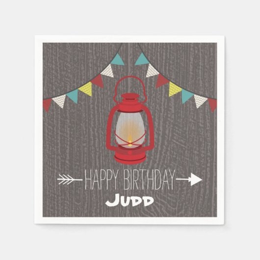 Red Lantern Birthday Napkins Serviette (Vorderseite)