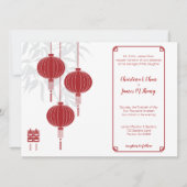 Red Lantern Double Happy Chinese Wedding Einladung (Vorderseite)