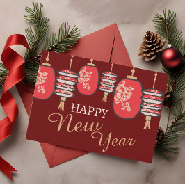 Red Lantern Dragon Feiertagskarte