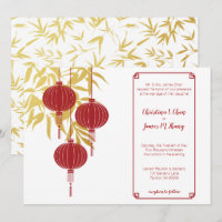 Red Lantern Gold Bambus Chinesisch Hochzeit