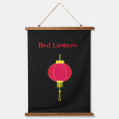 Red Lantern Hanging Tapestry Wandteppich Mit Holzrahmen (Vorderseite)