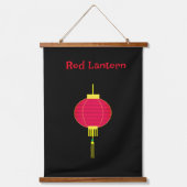 Red Lantern Hanging Tapestry Wandteppich Mit Holzrahmen (Vorderseite 3)