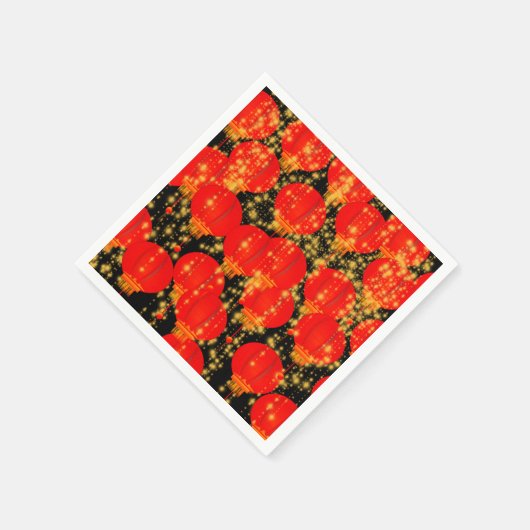 Red Lantern Sky Serviette (Ecke)