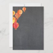Red Lanterns Charcoal Gray Brautparty Einladung (Rückseite)