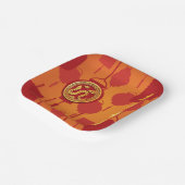Red Lanterns Chinese Snake New Year SqP Pappteller (Gewinkelt)