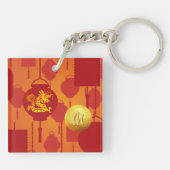Red Lanterns Chinesischer Drache Neujahr Monogram Schlüsselanhänger (Rückseite)