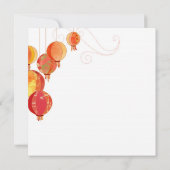 Red Lanterns Moderne White Wedding Einladung (Rückseite)