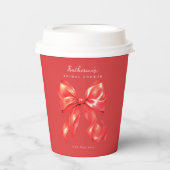 Red Large Bow Brautparty Paper Cup Pappbecher (Vorderseite)