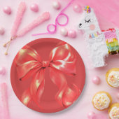 Red Large Bow Elegant Pappteller (Party)