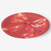 Red Large Bow Elegant Pappteller (Schrägansicht)
