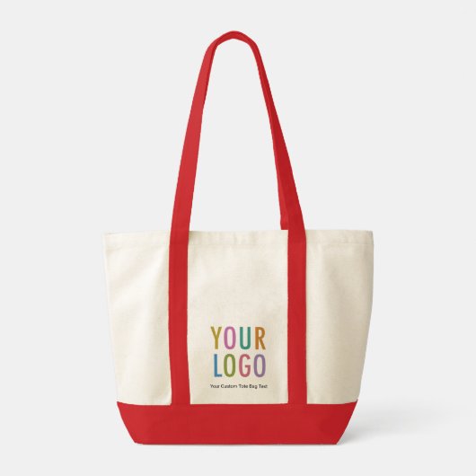 Red Large Impulse Tote Bag Custom Logo Leinwand Tragetasche (Rückseite)
