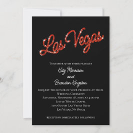 Red Las Vegas Glitzern Hochzeitseinladung Einladung