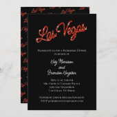 Red Las Vegas Glitzern Probe Abendessen Einladung (Vorne/Hinten)