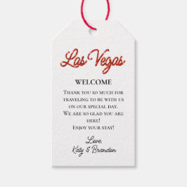 Red Las Vegas Glitzern Wedding Willkommen Geschenkanhänger