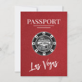 Red Las Vegas Passport Save the Date (Vorderseite)