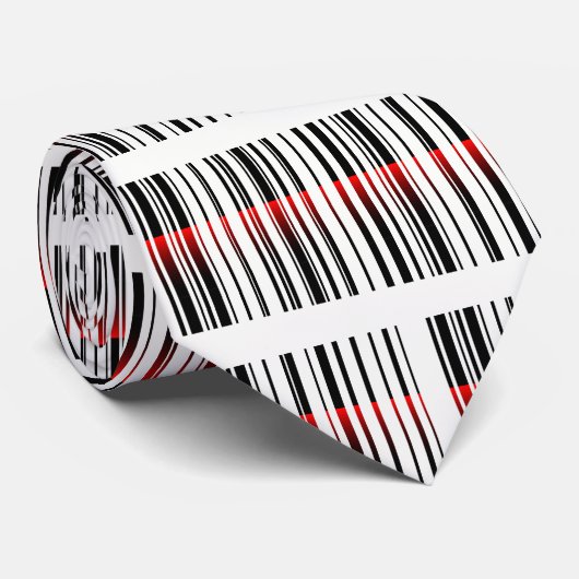 Red Laser und Barcode Design Krawatte (Gerollt)