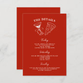 Red Last Slice of the Single Life Bachelorette Begleitkarte (Vorne/Hinten)