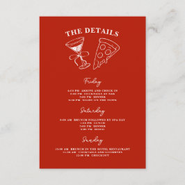 Red Last Slice of the Single Life Bachelorette Begleitkarte