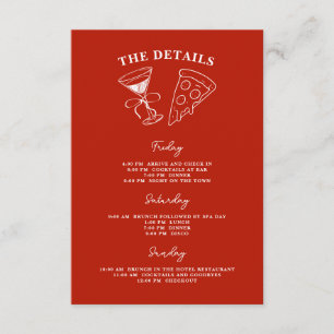 Red Last Slice of the Single Life Bachelorette Begleitkarte