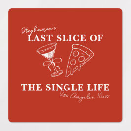 Red Last Slice of the Single Life Bachelorette Etiketten