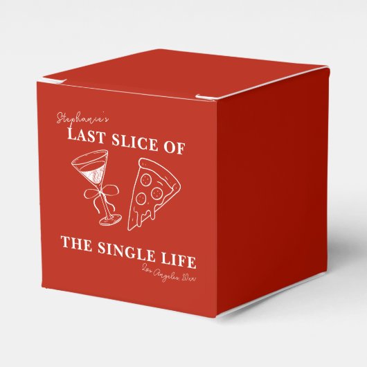 Red Last Slice of the Single Life Bachelorette Geschenkschachtel (Vorderseite)