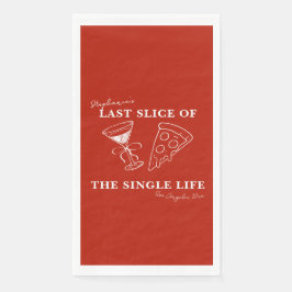 Red Last Slice of the Single Life Bachelorette Serviette