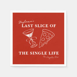 Red Last Slice of the Single Life Bachelorette Serviette