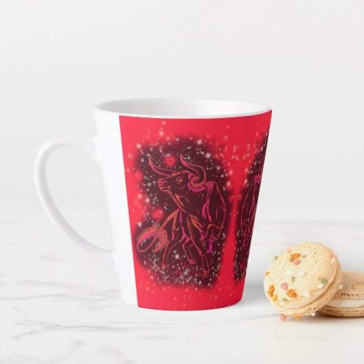 Red Latte Tasse Bulls laufen in der Starry Night (Beispiel)