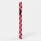 Red Lattice Pattern Navy Monogram Case-Mate iPhone Hülle (Hinten/Rechts)