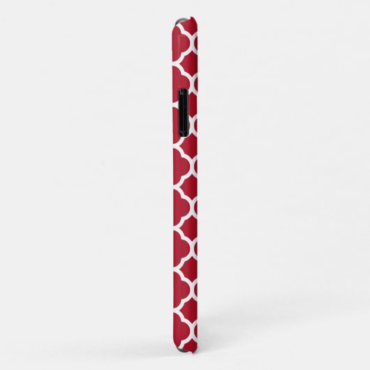 Red Lattice Pattern Navy Monogram Case-Mate iPhone Hülle (Hinten/Rechts)