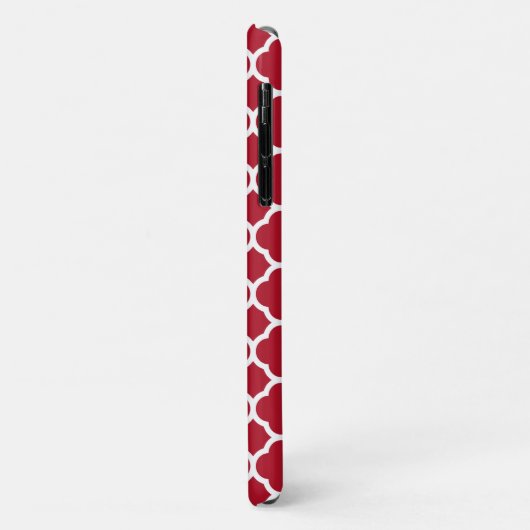 Red Lattice Pattern Navy Monogram Case-Mate iPhone Hülle (Hinten/Links)