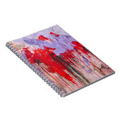 Red Lavender Tropfen Expression Abstrakt Notebook Notizblock (Rechte Seite)