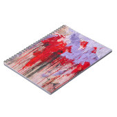 Red Lavender Tropfen Expression Abstrakt Notebook Notizblock (Linke Seite)