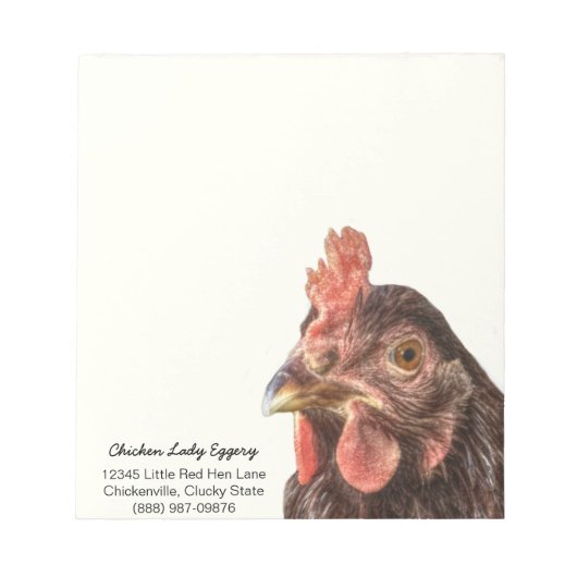Red Lay Hen Chicken Foto Notizblock (Vorderseite)