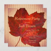 Red Leaf Fall Retirement Party Einladung (Vorne/Hinten)