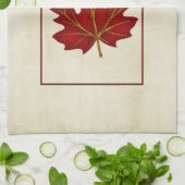 Red Leaf Fall Saison Themenküche Handtuch (Gefaltet)