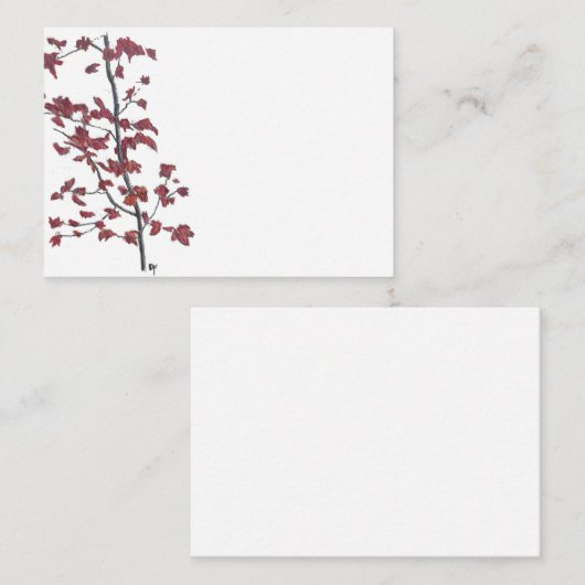 Red Leaf Note Card Mitteilungskarte (Vorne/Hinten)